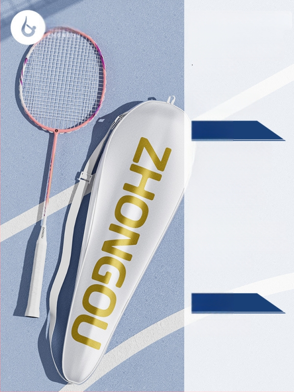 Ρακέτα μπότντον με πλαίσιο από αλουμίνιο-άνθρακα, βάρος 85–89 g, λαβή G3, ίσια ράβδος, ίνες από μετάξι