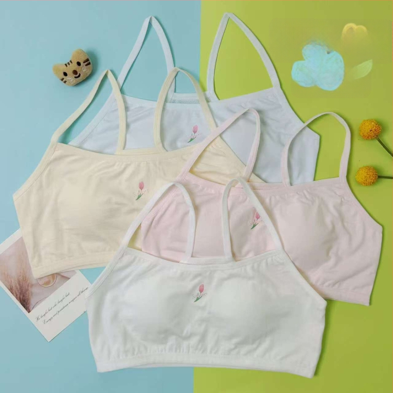 Športová podprsenka pre dievčatá, Yiqi Duoduo, bavlna, mäkké spracovanie, pre dievčatá od 8 rokov a výšku nad 140 cm, vhodný po celý rok
