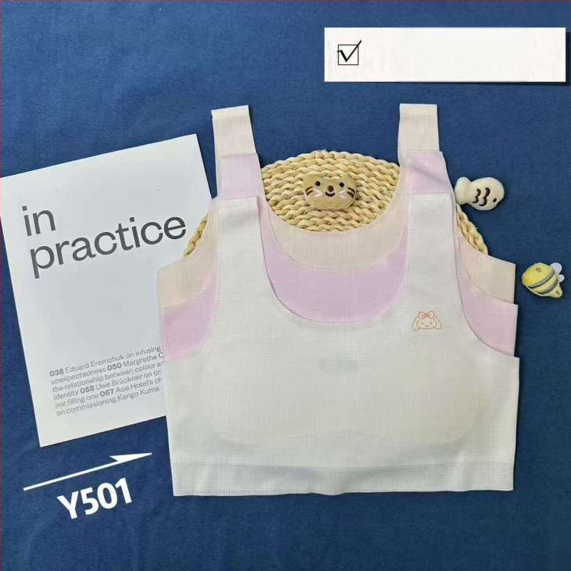 Športová podprsenka pre dievčatá, Yiqi Duoduo, bavlna, mäkké spracovanie, pre dievčatá od 8 rokov a výšku nad 140 cm, vhodný po celý rok