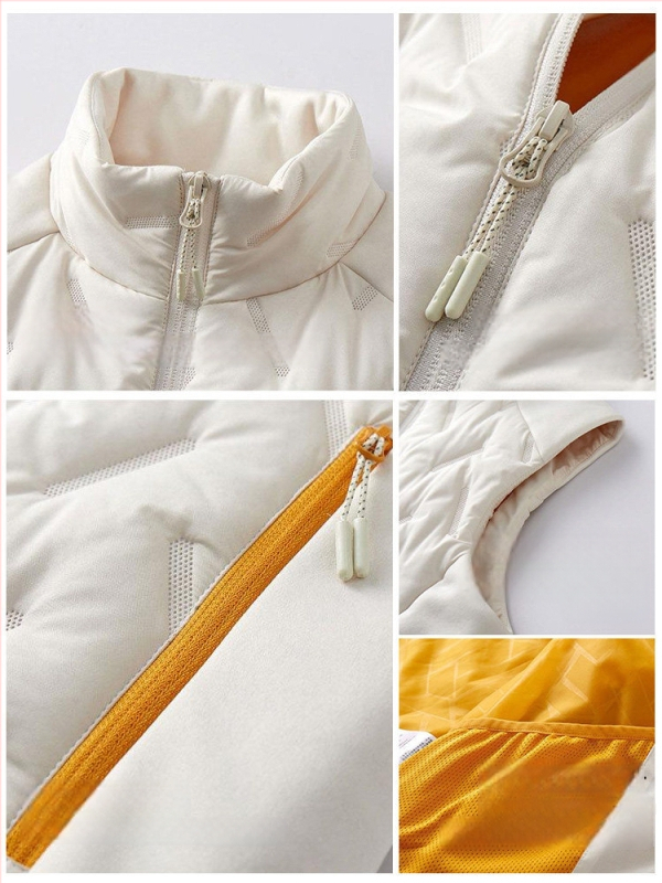 Γιλέκο εξωτερικού τύπου με όρθιο γιακά, unisex, ζεστό, γέμισμα από Mercerized Cotton