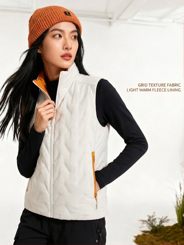 Γιλέκο εξωτερικού τύπου με όρθιο γιακά, unisex, ζεστό, γέμισμα από Mercerized Cotton