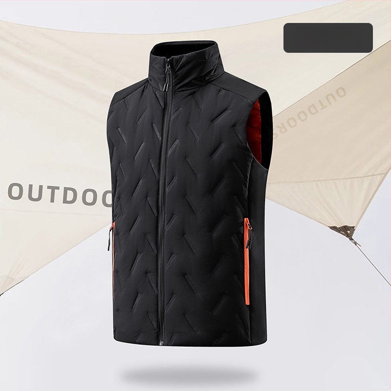 Γιλέκο εξωτερικού τύπου με όρθιο γιακά, unisex, ζεστό, γέμισμα από Mercerized Cotton