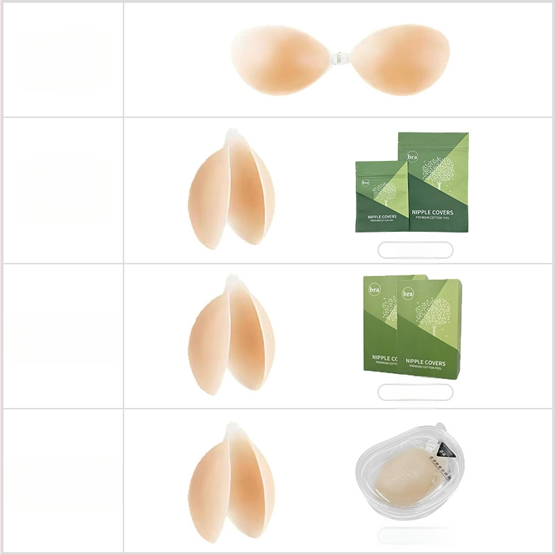 Silikonske podloške za grudi s okruglim oblikom, nevidljivi push-up, deblje za puniji izgled, bez naramenica, za svadbenu fotografiju