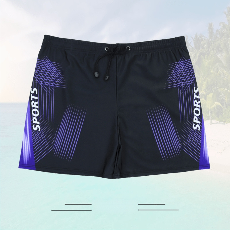 Slips de înot pentru bărbați, uscate rapid și respirabile, cu imprimeu; material poliester, greutate 230 g; căptușeală poliester, conținut 85%; potrivite pentru alergare, înot și sporturi nautice