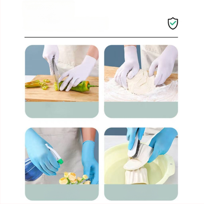 Нитрилни еднократни ръкавици за домакинство, дебели, водоустойчиви, 100 бр, 60 g
