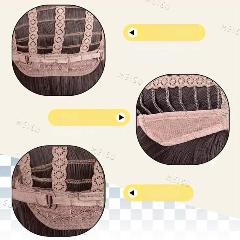 Ανδρική περούκα, τρίχες από υψηλής θερμοκρασίας μεταξωτού υλικού, ίσια φράντζα, τεχνολογία μηχανισμού, μη βαφεται ή περμανώνεται