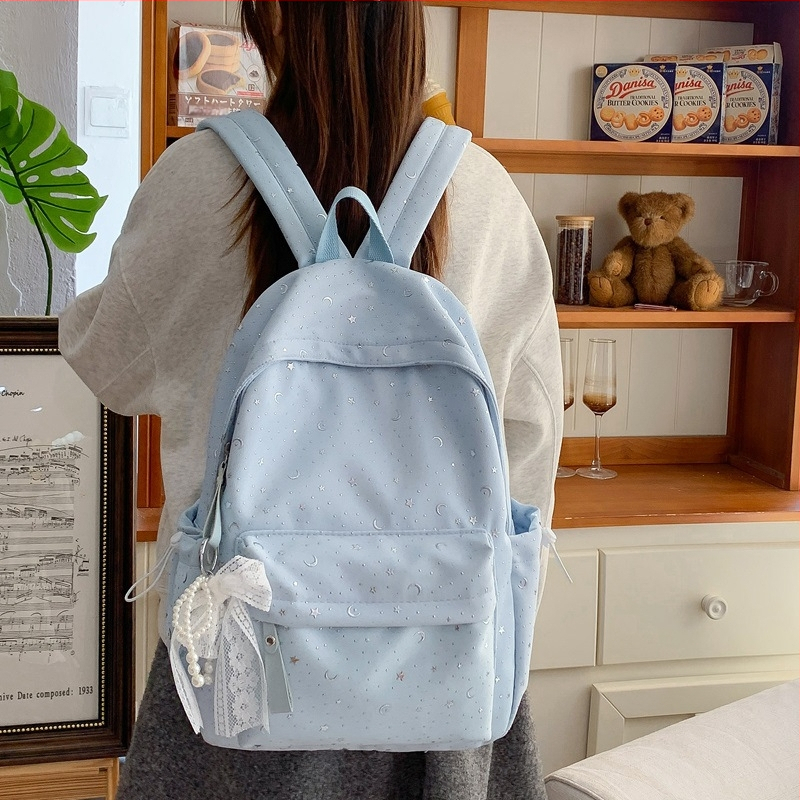 Ruksak za školu Starry Forest, lagan, velik kapacitet, unisex, najlon, korejski stil, pogodan za 12-inčni prijenosnik