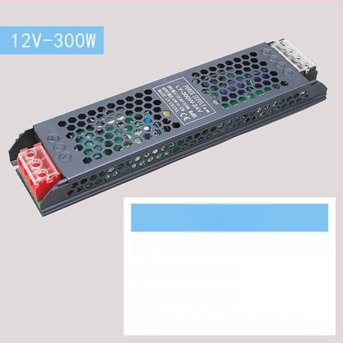 LED импулсно захранване с постоянен волтаж, вход 220 V AC, изход 12–24 V DC, до 16.6 A, 400 W, защита: претоварване, късо съединение, прекомерно напрежение, прегряване, прекомерен ток