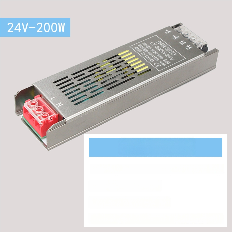 LED импулсно захранване с постоянен волтаж, вход 220 V AC, изход 12–24 V DC, до 16.6 A, 400 W, защита: претоварване, късо съединение, прекомерно напрежение, прегряване, прекомерен ток