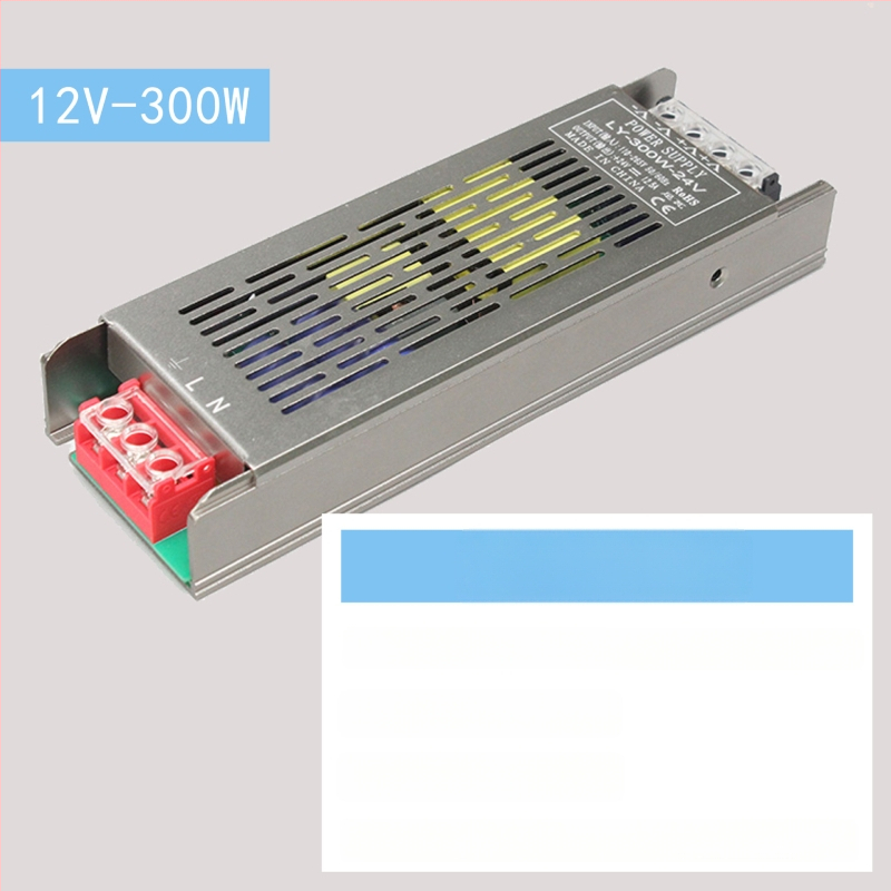 LED импулсно захранване с постоянен волтаж, вход 220 V AC, изход 12–24 V DC, до 16.6 A, 400 W, защита: претоварване, късо съединение, прекомерно напрежение, прегряване, прекомерен ток