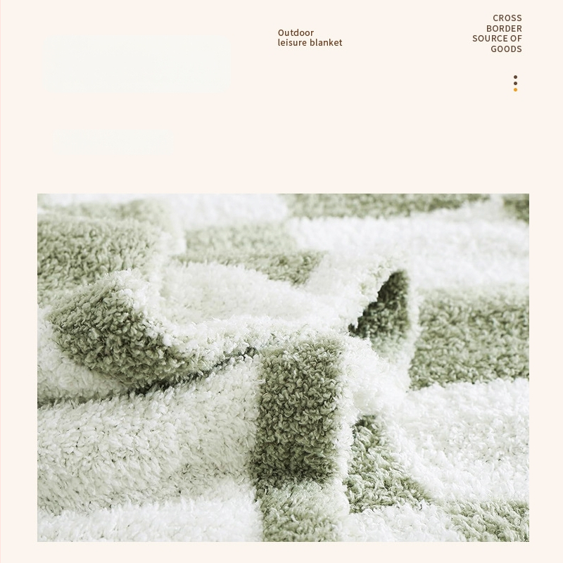 Pătură geometrică în carouri, stil Nordic, tricotată, poliester, 300–499 g