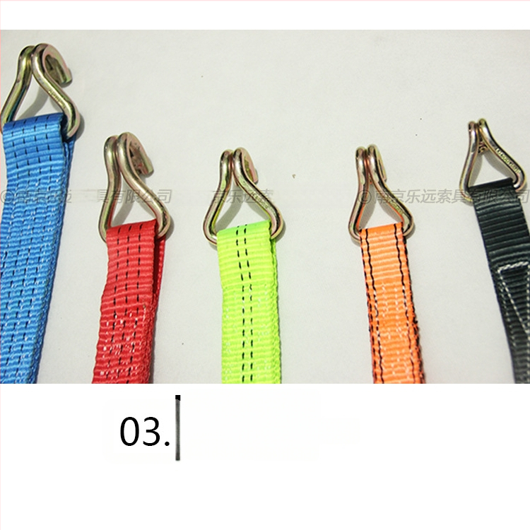 Kétoldalas kampós teherköteg feszítő – Modell LVTDR-HH; Anyag: nagy szilárdságú poliészter; Alkalmazás: rakomány kötése és megerősítése