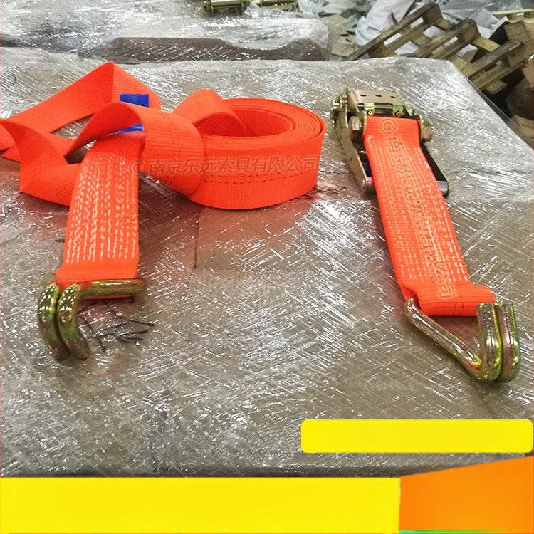 Kétoldalas kampós teherköteg feszítő – Modell LVTDR-HH; Anyag: nagy szilárdságú poliészter; Alkalmazás: rakomány kötése és megerősítése