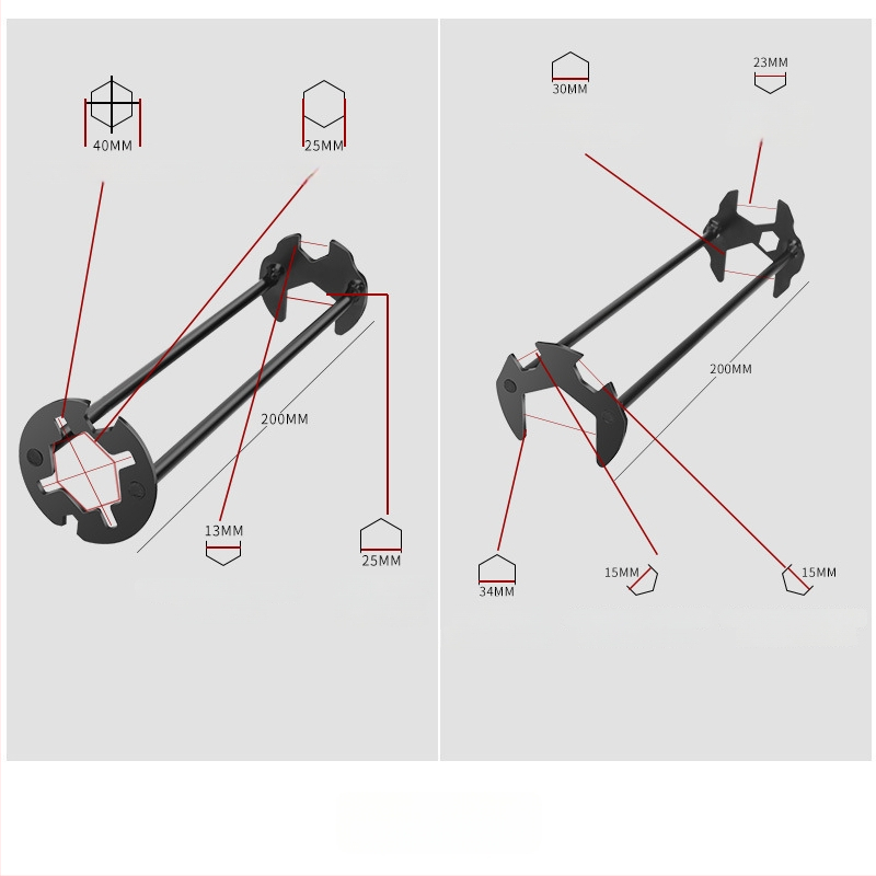 Πολυχρηστικό κλειδί για νεροχύτη και βρύση, εργαλείο χαλάρωσης, εγκατάσταση και αφαίρεση μπάνιου, κλειδί με διπλό άξονα (Μάρκα: 11 • Υλικό: Ατσάλι από άνθρακα • Κωδικός προϊόντος: Bs 01 • Στυλ: Προσιτή πολυτέλεια)