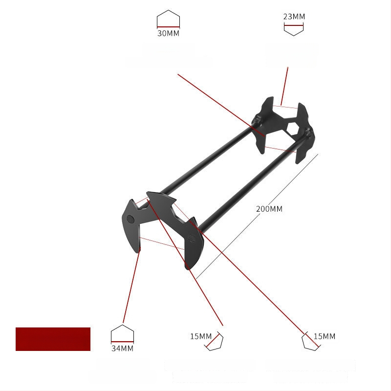 Πολυχρηστικό κλειδί για νεροχύτη και βρύση, εργαλείο χαλάρωσης, εγκατάσταση και αφαίρεση μπάνιου, κλειδί με διπλό άξονα (Μάρκα: 11 • Υλικό: Ατσάλι από άνθρακα • Κωδικός προϊόντος: Bs 01 • Στυλ: Προσιτή πολυτέλεια)