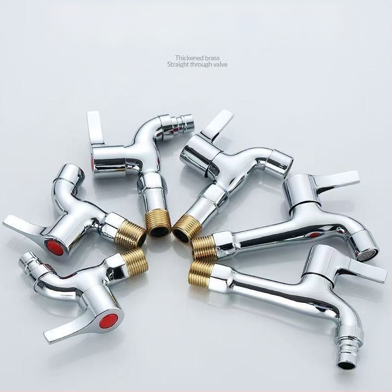 Χαλκού πολυλειτουργική βρύση για πλυντήριο ρούχων και νεροχύτη, βαλβίδα γρήγορης έναρξης, ηλεκτροπλατιωμένη επιφάνεια, μοντέρνος μινιμαλισμός, 1,6 MPa