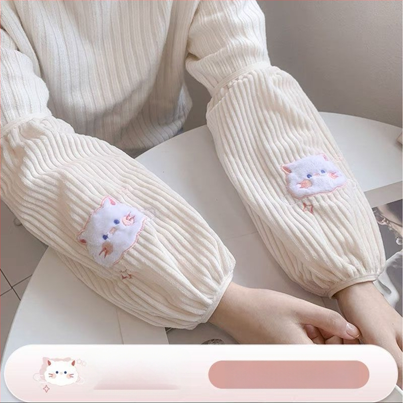 Προστατευτικά μανικιών A-186 για ενήλικες γυναίκες – μαλλί κουνελιού, ανθεκτικά στους λεκέδες, κεντημένα