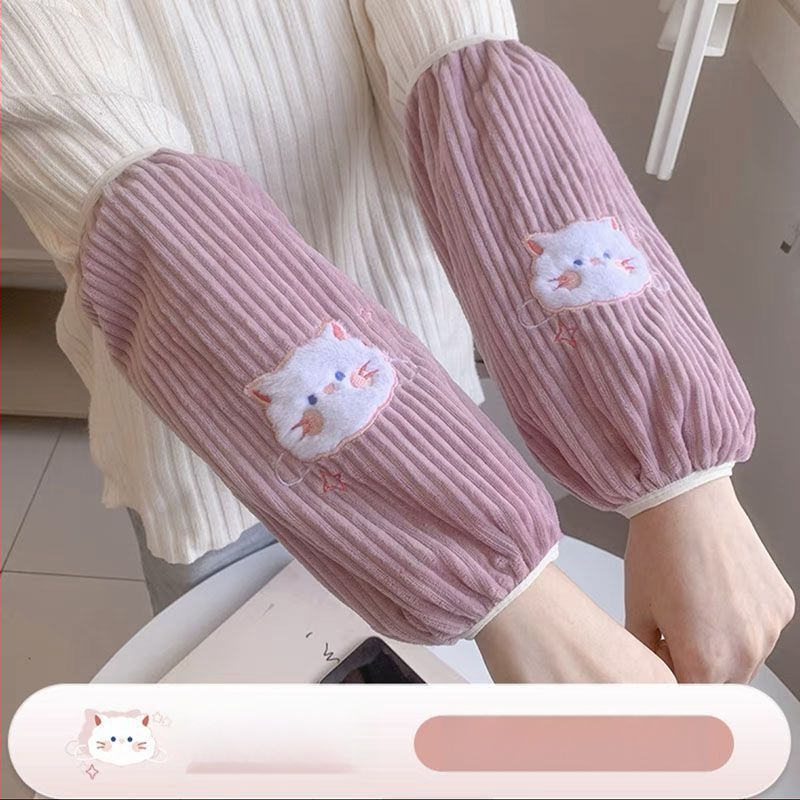 Προστατευτικά μανικιών A-186 για ενήλικες γυναίκες – μαλλί κουνελιού, ανθεκτικά στους λεκέδες, κεντημένα