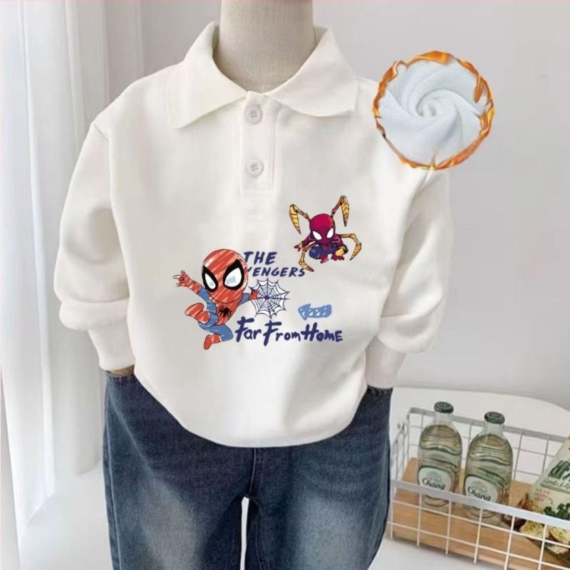 Gyerekeknek készült polo felső, 95% pamut, 5% spandex, fleece belső, hosszú ujjú, uniszex