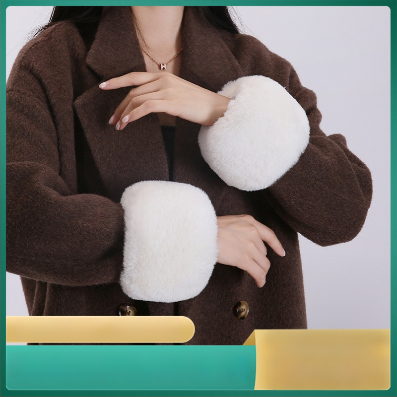 Unisex βραχιόλι καρπού από συνθετική γούνα Rex, φθινοπωρινό-χειμερινό, ζεστό απαλό αξεσουάρ