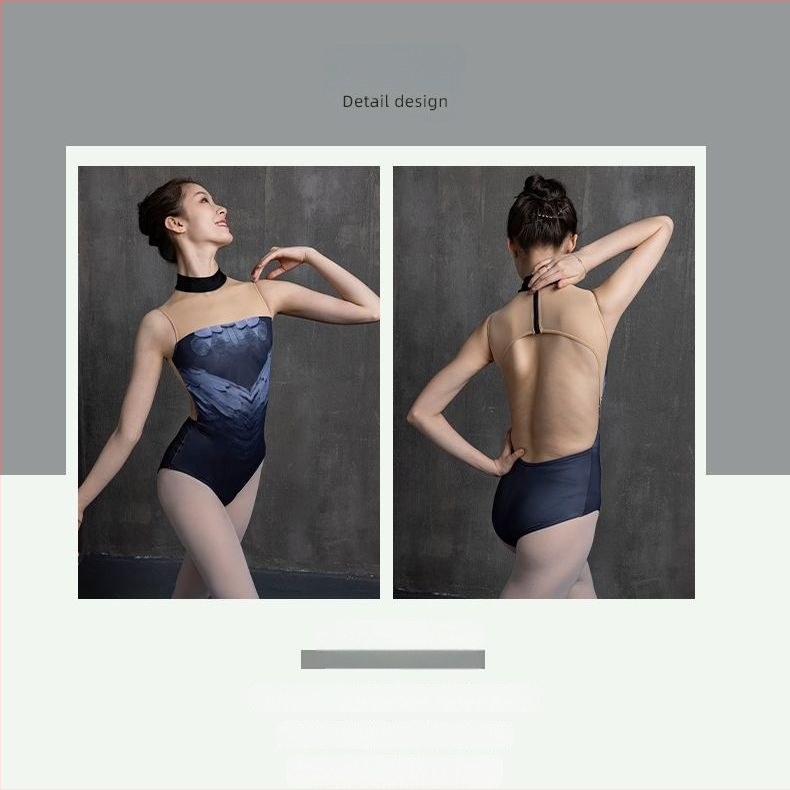 Ολόσωμο κορμάκι μπαλέτου για γυμναστική και αερογιόγκα, PVC 90–95% κύριο ύφασμα, Άνοιξη 2025, κινεζικό στυλ, λογοτεχνικό ρετρό