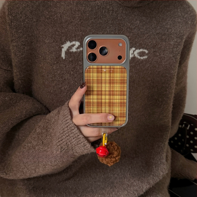 Retro kućište s blokom boja narančaste i plave za iPhone 13/14/16/17 Pro/Max, reljefna zaštita od pada