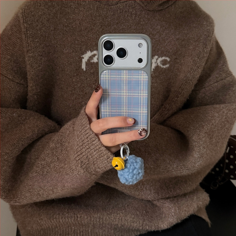 Retro kućište s blokom boja narančaste i plave za iPhone 13/14/16/17 Pro/Max, reljefna zaštita od pada