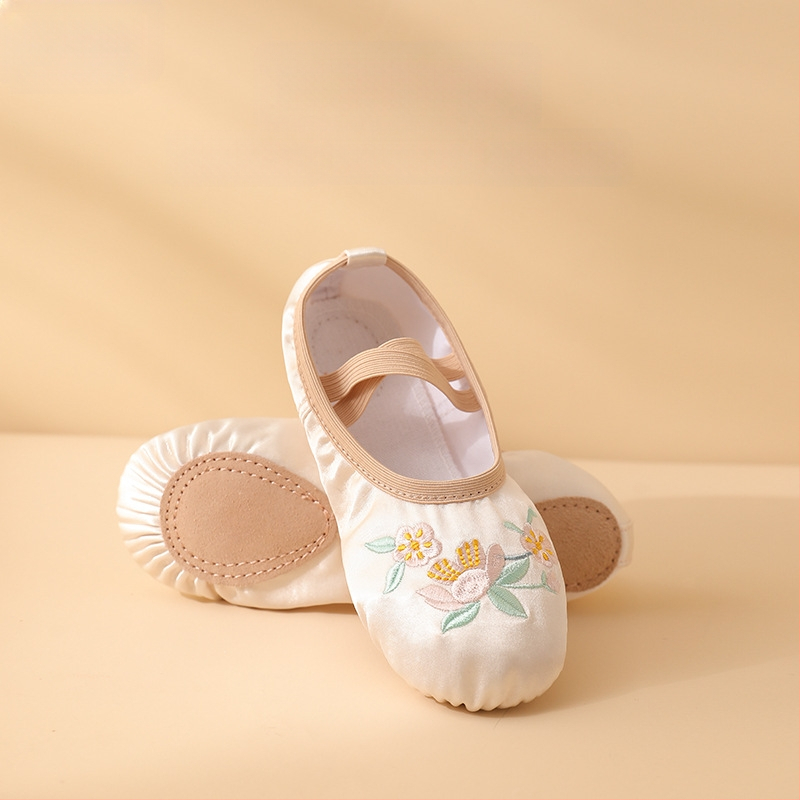 Speed Angel Gyerekeknek készült balett puha cipő, lányoknak, fűző nélkül, selyem vamp, nemzeti stílus, táncgyakorláshoz, 3–8 évesek