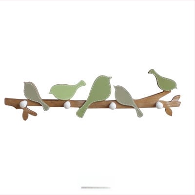 Дървен стенен закачалник с птица и множество куки – американски стил, пасторално домашно декориране, максимално натоварване 10 кг, марка Weiyi Home