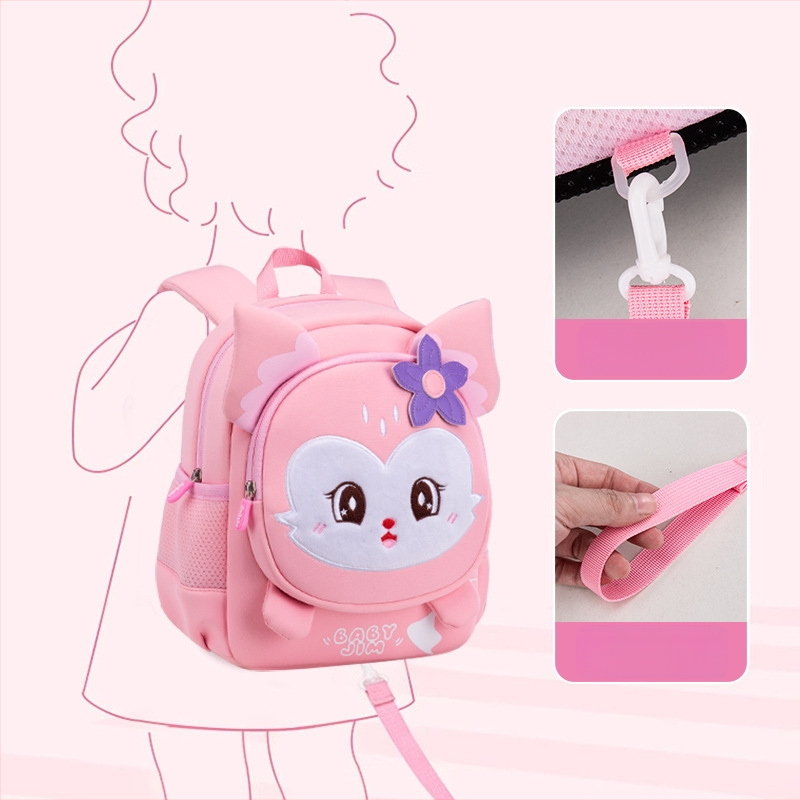 Ľahký detský batoh do škôlky, s animovaným vzorom, priedušný Oxford materiál, ultra ľahký, PU podšívka, zakrivené ramenné popruhy