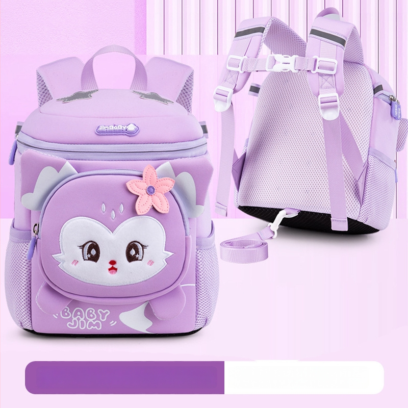 Ľahký detský batoh do škôlky, s animovaným vzorom, priedušný Oxford materiál, ultra ľahký, PU podšívka, zakrivené ramenné popruhy