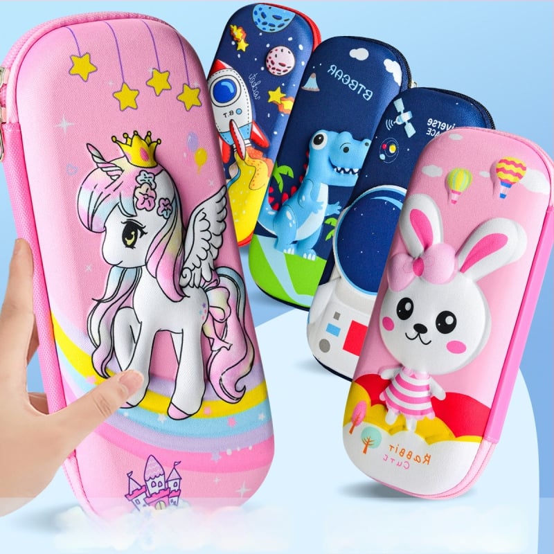 Unisex EVA puzdro na ceruzky s 3D textúrou – priedušné, vodeodolné, ultra ľahké, vzor zvierat