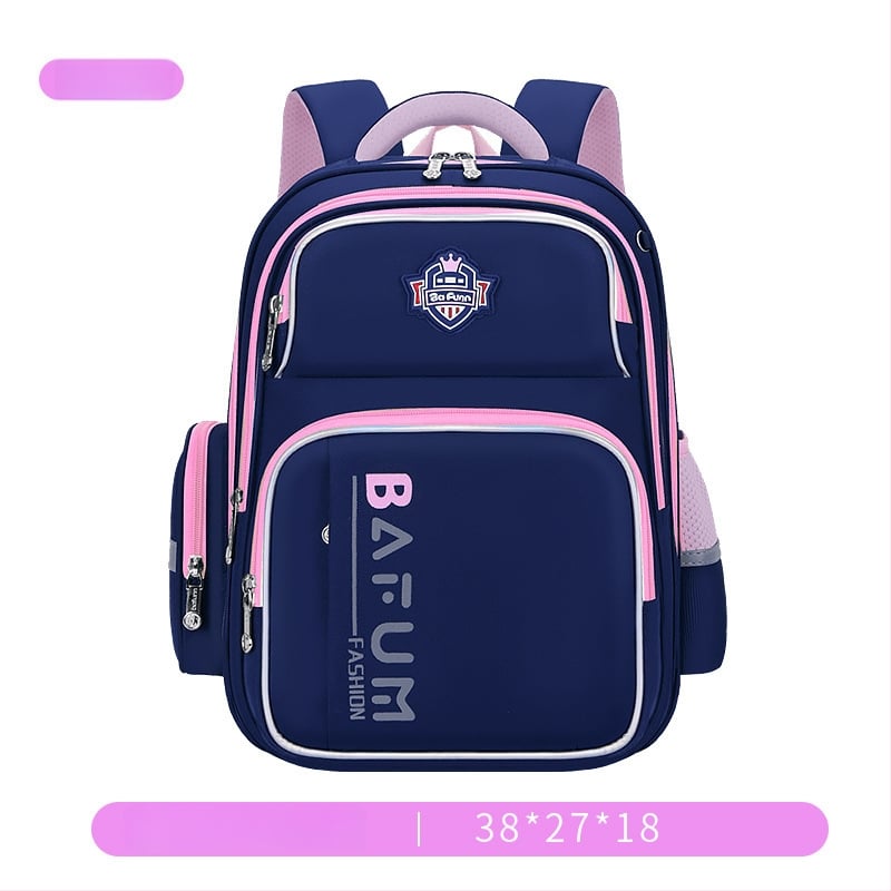 Detský školský batoh pre 6–12 rokov, ľahký, s redukciou zaťaženia a ochranou chrbtice, veľká kapacita, Oxford látka, zakrivené ramenné popruhy