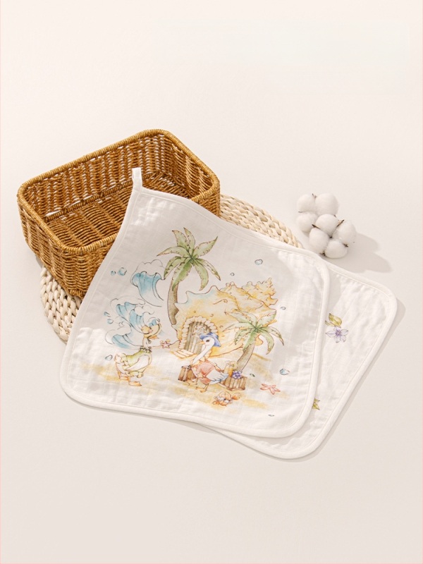 Τετράγωνη πετσέτα μωρού για πρόσωπο και μπάνιο – Meijia bell, 70% βισκόζη, 30% βαμβάκι, απορροφά νερό, unisex, κατάλληλη για νεογέννητα έως 6 ετών