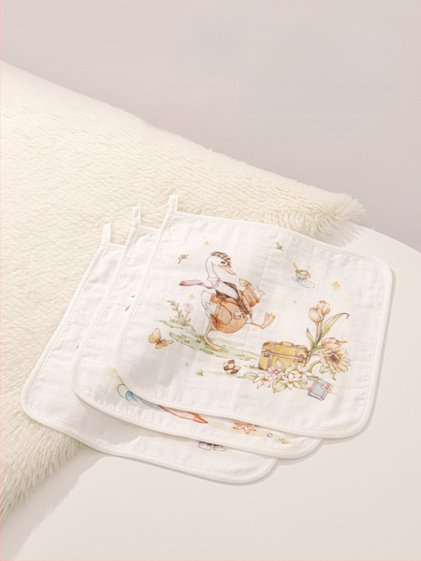 Τετράγωνη πετσέτα μωρού για πρόσωπο και μπάνιο – Meijia bell, 70% βισκόζη, 30% βαμβάκι, απορροφά νερό, unisex, κατάλληλη για νεογέννητα έως 6 ετών