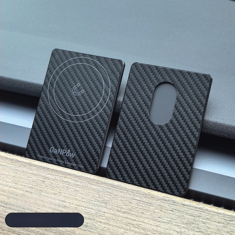 GaNPow Szénszálas kártyatartó MagSafe-kel iPhone-hoz, ultra vékony, erős mágneses rögzítés