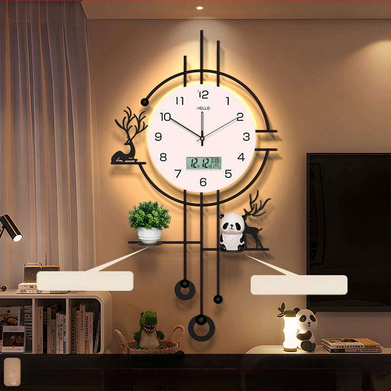 Ρολόι τοίχου, μοντέρνο ορθογώνιο περίβλημα από σίδερο, μπαταριοκίνητο, κίνηση Seiko με sweep-second, αναλογικός δείκτης, για σαλόνι