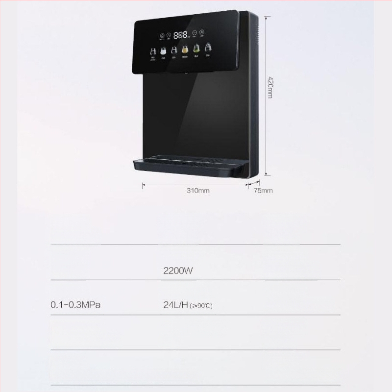 Distribuitor de apă fierbinte și rece cu ieșire dublă, interval de temperatură 5–98°C, capacitate zilnică 24.000