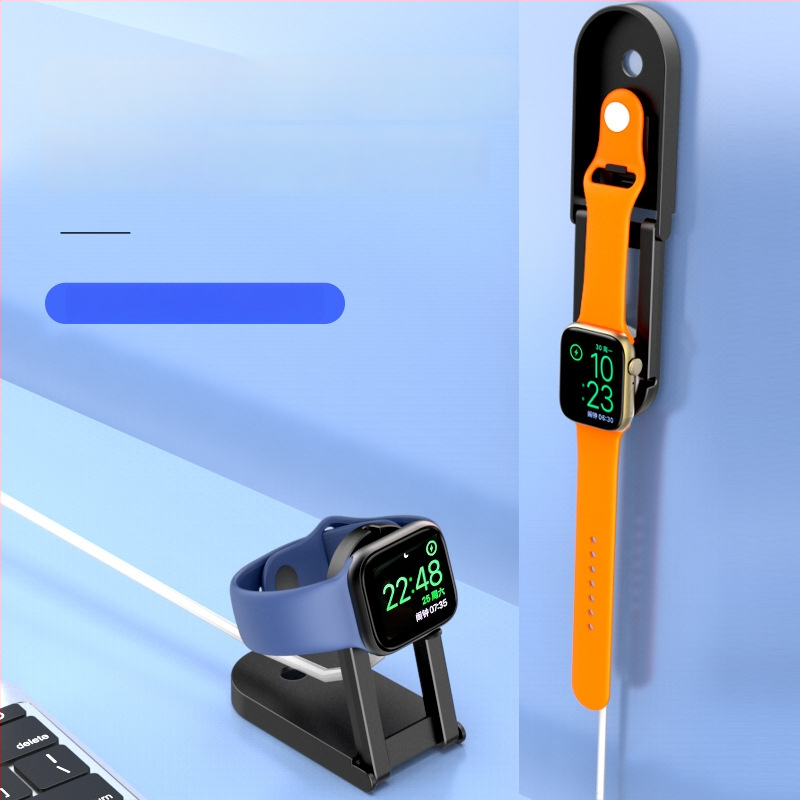 Cahezo Apple Watch töltőállvány, falra szerelhető, lyukasztás nélküli ragasztóalap és állítható töltőtartó