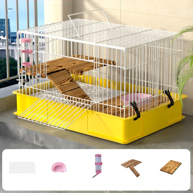 Ξύλινο κλουβί για κουνέλους για οικιακή χρήση, πολυτελής σχεδιασμός, αντι-ούρηση, φωλιά κατοικίδιων