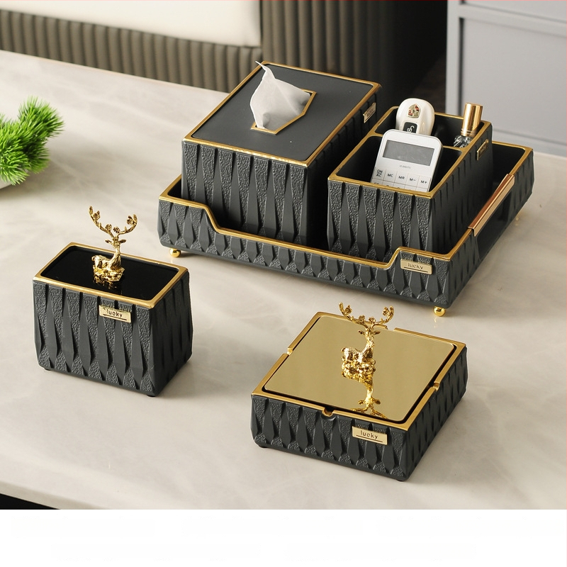 Пепелник с капак - Смола, модерен минималистичен стил, многократно използваем (Материал: Смола; Стил: Модерен минимализъм; Бранд: Aizhi; Кутия: 10 бр)