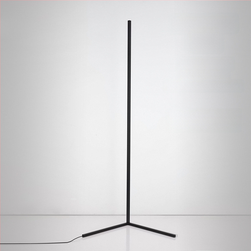 Padlólámpa LED-line dizájnnal, derékszögű hosszú csíkkal, nappaliba vagy hálószobába; 220V; akril Árnyékoló; állítható magasság; CRI 80-90