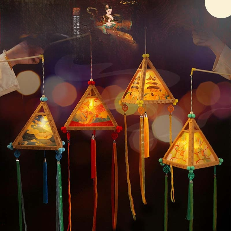 DIY τρίγωνος φανοστάτης με καρτούν-κινεζικό κλασικό στυλ και πάνελ απορρόφησης ήχου; κατασκευή μηχανική και χειροτεχνία