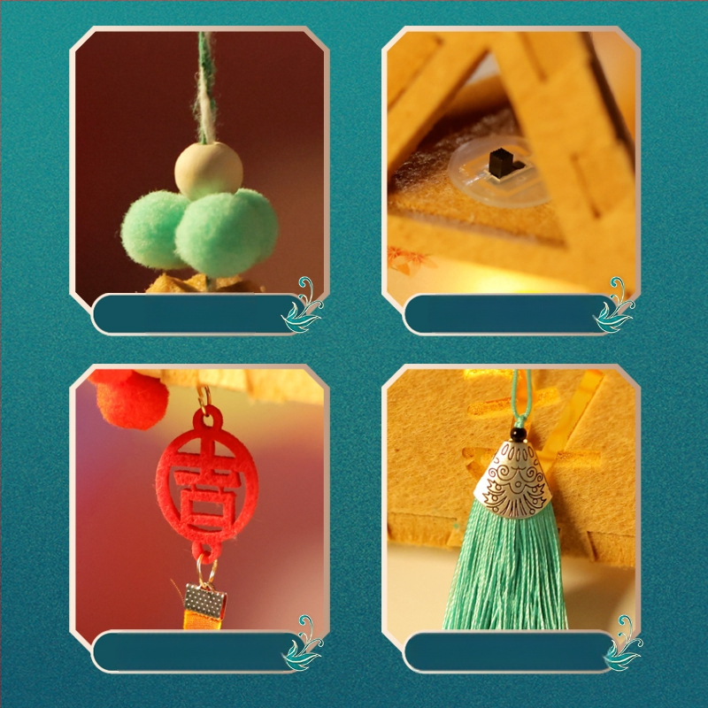 DIY τρίγωνος φανοστάτης με καρτούν-κινεζικό κλασικό στυλ και πάνελ απορρόφησης ήχου; κατασκευή μηχανική και χειροτεχνία