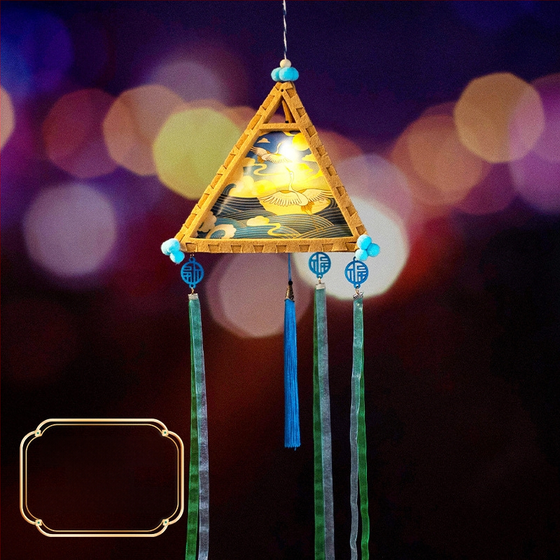 DIY τρίγωνος φανοστάτης με καρτούν-κινεζικό κλασικό στυλ και πάνελ απορρόφησης ήχου; κατασκευή μηχανική και χειροτεχνία