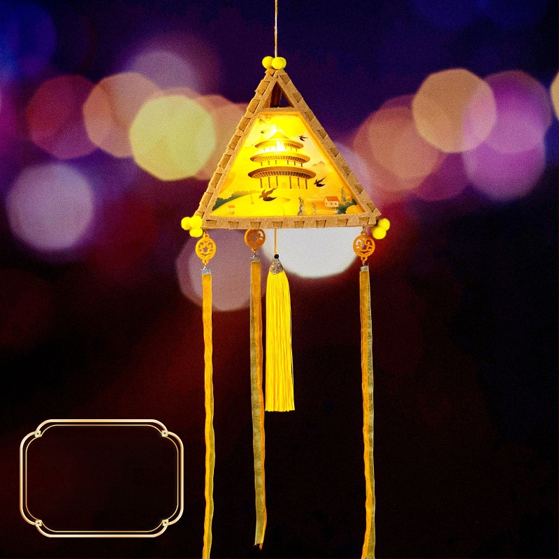 DIY τρίγωνος φανοστάτης με καρτούν-κινεζικό κλασικό στυλ και πάνελ απορρόφησης ήχου; κατασκευή μηχανική και χειροτεχνία