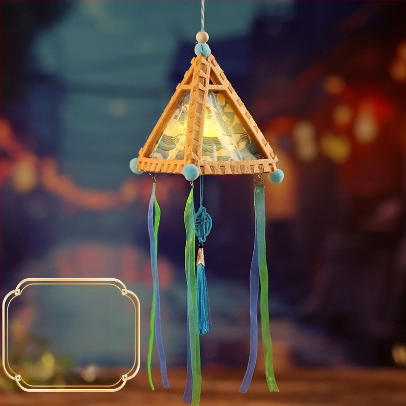 DIY τρίγωνος φανοστάτης με καρτούν-κινεζικό κλασικό στυλ και πάνελ απορρόφησης ήχου; κατασκευή μηχανική και χειροτεχνία