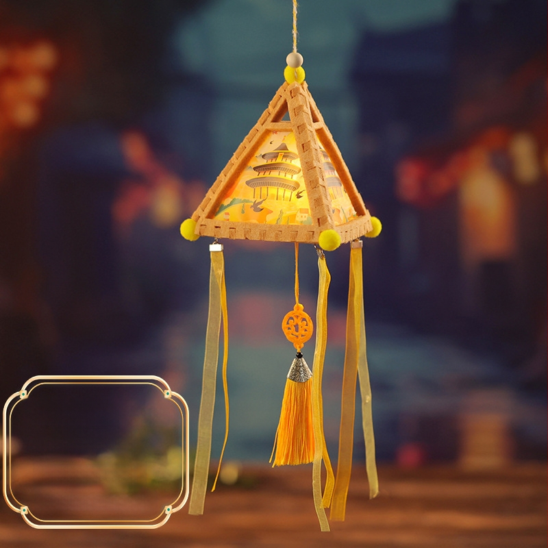 DIY τρίγωνος φανοστάτης με καρτούν-κινεζικό κλασικό στυλ και πάνελ απορρόφησης ήχου; κατασκευή μηχανική και χειροτεχνία