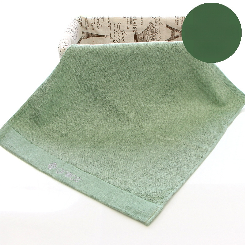 Παιδική τετράγωνη πετσέτα προσώπου από μπαμπού με κεντημένο λογότυπο, 60g, 32 νήματα, slub νήμα