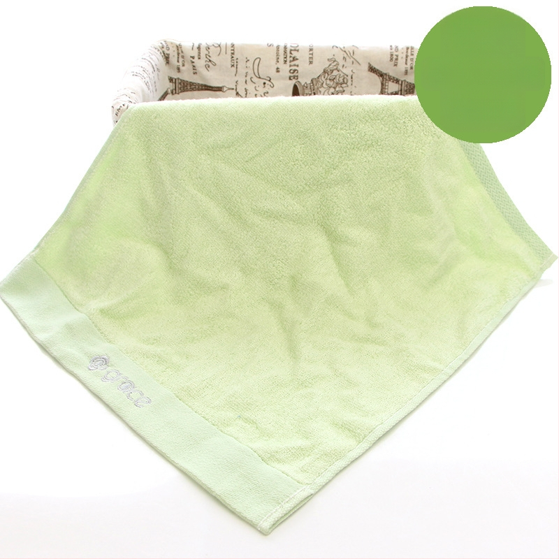 Παιδική τετράγωνη πετσέτα προσώπου από μπαμπού με κεντημένο λογότυπο, 60g, 32 νήματα, slub νήμα